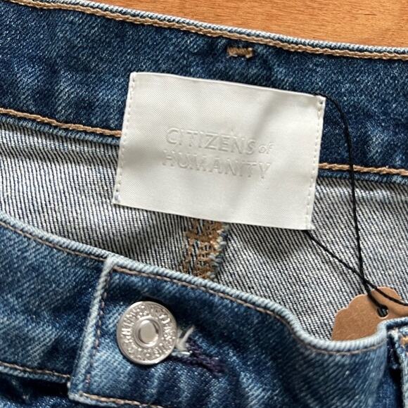 Citizens of Humanity CoH Beatnik Frayed Hem Denim Mini Skirt Idlewild 32 - Picture 4 of 4